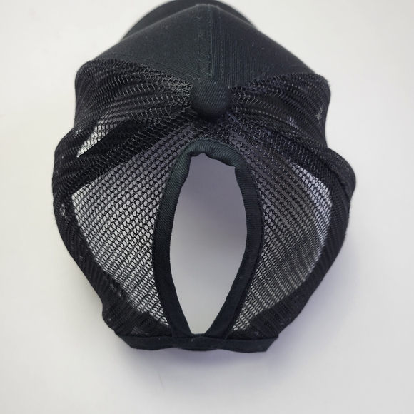 Pony Tail Black Trucker Hat Ball Cap - Picture 5 of 9
